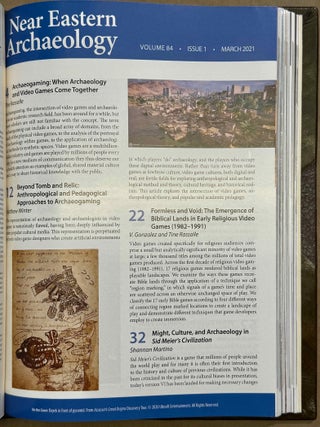Near Eastern Archaeology. Vol. 76 (2013) to 84 (2021).[newline]M14391-02.jpeg