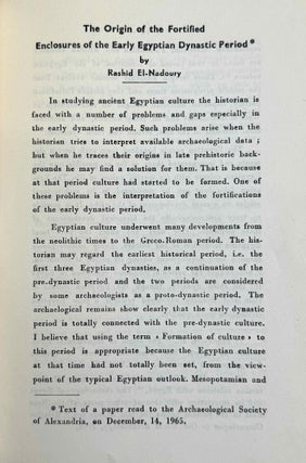 Archaeological and Historical Studies. Publications of the Archaeological Society of Alexandria. Vol. 2.1, 2.2., 4, 5 & 6.