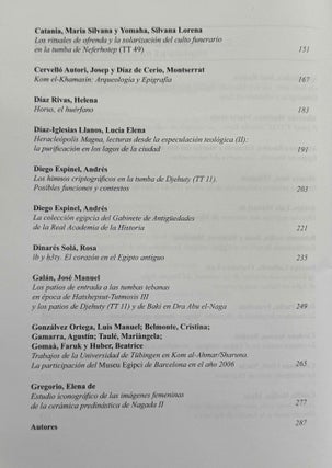 Trabajos de Egiptología. Papers on Ancient Egypt. Vol. 1 (2002) to 7 (2016).
