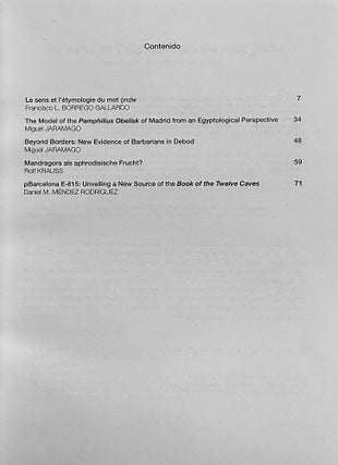 Trabajos de Egiptología. Papers on Ancient Egypt. Vol. 1 (2002) to 7 (2016).
