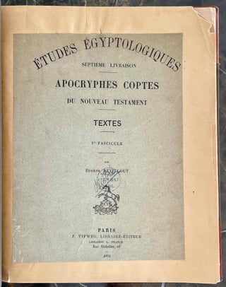 Apocryphes coptes du Nouveau Testament, Textes. 1er fasc.[newline]M1440a-02.jpeg