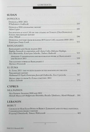 Polish archaeology in the Mediterranean. 12 volumes (XI, XX, XXI, XXII, XXIII/1, XXIII/2, XXIV/1, XXIV/2, XXV, XXVI/1, XXVI/2 and XXVII/2).