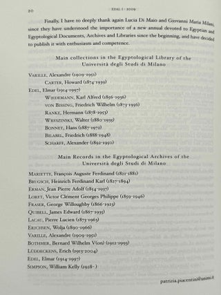 Egyptian & Egyptological Documents, Archives, Libraries (EDAL). Vol. I (2009) to IV (2013/2014).[newline]M14414-15.jpeg