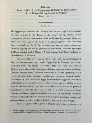 Egyptian & Egyptological Documents, Archives, Libraries (EDAL). Vol. I (2009) to IV (2013/2014).[newline]M14414-20.jpeg