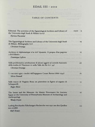 Egyptian & Egyptological Documents, Archives, Libraries (EDAL). Vol. I (2009) to IV (2013/2014).[newline]M14414-23.jpeg