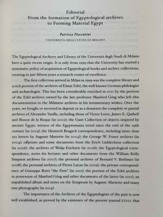 Egyptian & Egyptological Documents, Archives, Libraries (EDAL). Vol. I (2009) to IV (2013/2014).[newline]M14414-32.jpeg