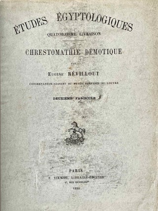 Chrestomathie démotique. Vol. II Chrestomathie démotique. Vol. III Chrestomathie démotique. Vol. IV