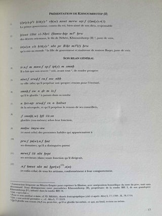La biographie de Khnoumhotep II, Prince de Beni Hassan. Texte hi&eacute;roglyphique, translitt&eacute;ration et traduction comment&eacute;e.[newline]M14433-06.jpeg