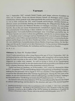 Studies on the Middle Kingdom in memory of Detlef Franke