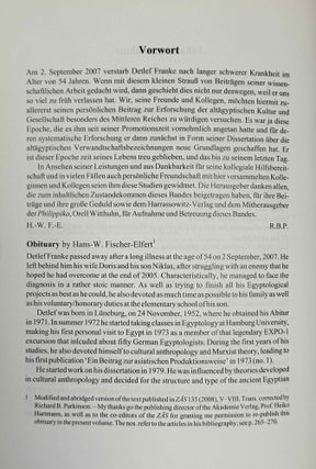 Studies on the Middle Kingdom in memory of Detlef Franke