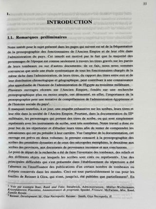 Les scribes dans la soci&eacute;t&eacute; &eacute;gyptienne de l'Ancien Empire. Vol. I: Les premi&egrave;res dynasties, les n&eacute;cropoles memphites.[newline]M14435-03.jpeg