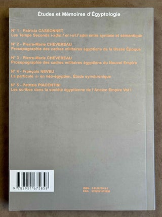 Les scribes dans la soci&eacute;t&eacute; &eacute;gyptienne de l'Ancien Empire. Vol. I: Les premi&egrave;res dynasties, les n&eacute;cropoles memphites.[newline]M14435-07.jpeg