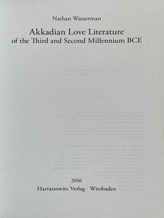 Akkadian love literature of the third and second millennium BCE