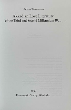 Akkadian love literature of the third and second millennium BCE