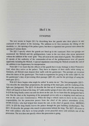 The Hittite Instruction for the royal bodyguard