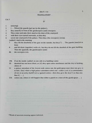 The Hittite Instruction for the royal bodyguard