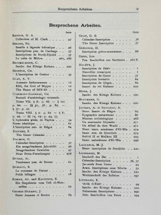 Ephemeris f&uuml;r semitische Epigraphik. Band I (1900-1902). Band II (1903-1907). Band III (1909-1915). (complete set)[newline]M14446-17.jpeg