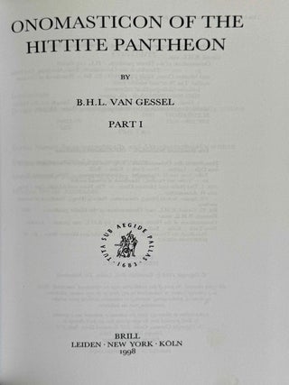 Onomasticon of the Hittite pantheon. 3 volumes (complete set)