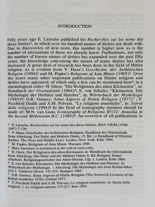 Onomasticon of the Hittite pantheon. 3 volumes (complete set)