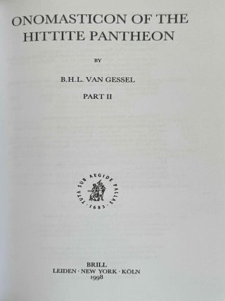 Onomasticon of the Hittite pantheon. 3 volumes (complete set)