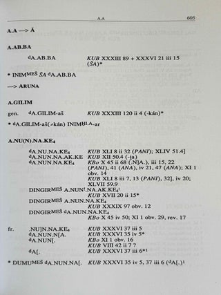 Onomasticon of the Hittite pantheon. 3 volumes (complete set)