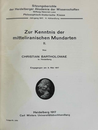 Zur Kenntnis der mitteliranischen Mundarten. Vol. I-VI (complete set).[newline]M14448-04.jpeg