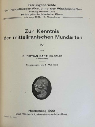 Zur Kenntnis der mitteliranischen Mundarten. Vol. I-VI (complete set).[newline]M14448-08.jpeg