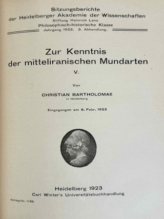 Zur Kenntnis der mitteliranischen Mundarten. Vol. I-VI (complete set).[newline]M14448-10.jpeg