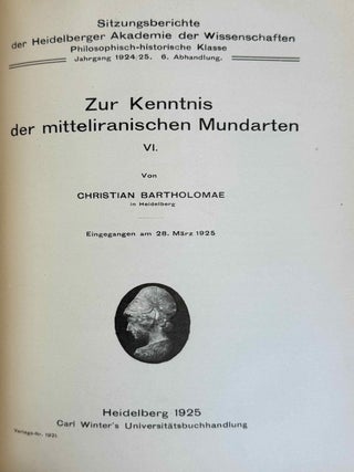 Zur Kenntnis der mitteliranischen Mundarten. Vol. I-VI (complete set).[newline]M14448-12.jpeg