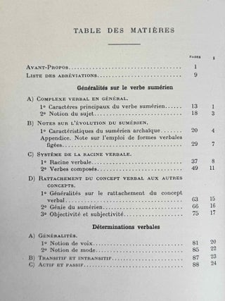 Le verbes sum&eacute;rien. Vol. 1: D&eacute;terminations verbales et infixes. (XEROX)