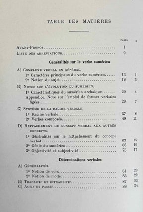 Le verbes sumérien. Vol. 1: Déterminations verbales et infixes. (XEROX)