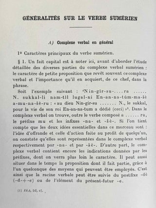 Le verbes sum&eacute;rien. Vol. 1: D&eacute;terminations verbales et infixes. (XEROX)