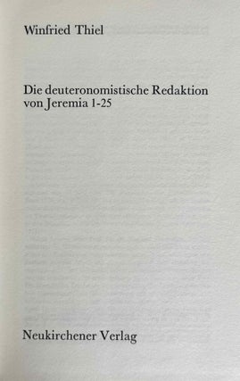 Die deuteronomistische Redaktion von Jeremia 1-25