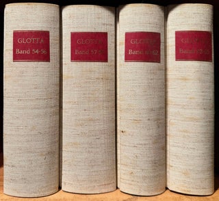 GLOTTA. Zeitschrift für griechische und lateinische Sprache. Bände 1 - 65 (1909-1987), bound in 30 volumes (missing issues 51-53).