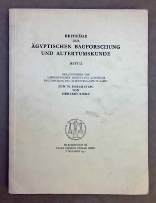 Item #M1446a Festschrift H. Ricke. RICKE Herbert, in honorem