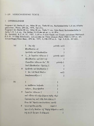 Die Inschriften von Stratonikeia. Vol. I: Panamara. Vol. II,1: Lagina, Stratonikeia und Umgebung.