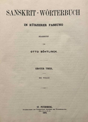 Sanskrit-Wörterbuch in kürzerer Fassung (6 volumes) + 2 volumes of Nachträge (complete set)