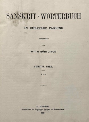 Sanskrit-Wörterbuch in kürzerer Fassung (6 volumes) + 2 volumes of Nachträge (complete set)