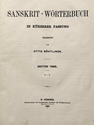 Sanskrit-W&ouml;rterbuch in k&uuml;rzerer Fassung (6 volumes) + 2 volumes of Nachtr&auml;ge (complete set)