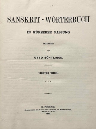 Sanskrit-Wörterbuch in kürzerer Fassung (6 volumes) + 2 volumes of Nachträge (complete set)