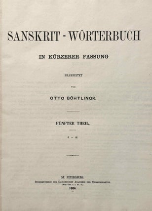 Sanskrit-Wörterbuch in kürzerer Fassung (6 volumes) + 2 volumes of Nachträge (complete set)