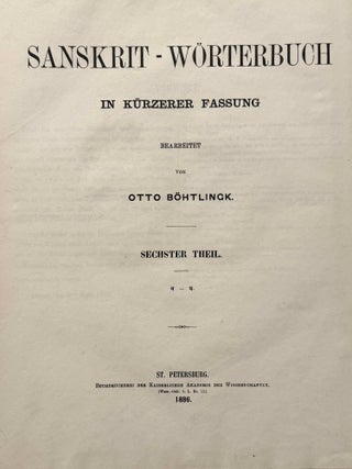 Sanskrit-W&ouml;rterbuch in k&uuml;rzerer Fassung (6 volumes) + 2 volumes of Nachtr&auml;ge (complete set)