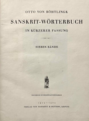 Sanskrit-Wörterbuch in kürzerer Fassung (6 volumes) + 2 volumes of Nachträge (complete set)