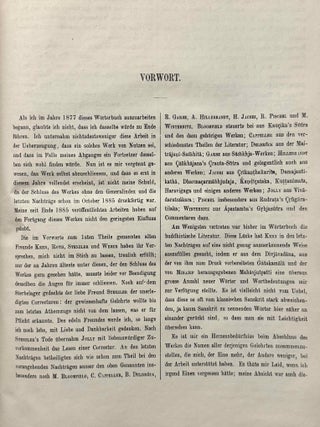 Sanskrit-W&ouml;rterbuch in k&uuml;rzerer Fassung (6 volumes) + 2 volumes of Nachtr&auml;ge (complete set)