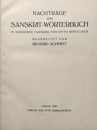 Sanskrit-Wörterbuch in kürzerer Fassung (6 volumes) + 2 volumes of Nachträge (complete set)