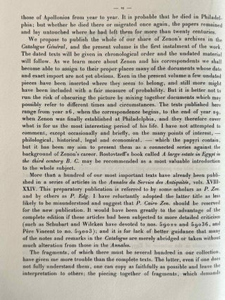 Zenon papyri. Catalogue G&eacute;n&eacute;ral du Mus&eacute;e du Caire and Publications de la Soci&eacute;t&eacute; Fouad Ier de Papyrologie. Volumes I to V (complete set).[newline]M14502-05.jpeg