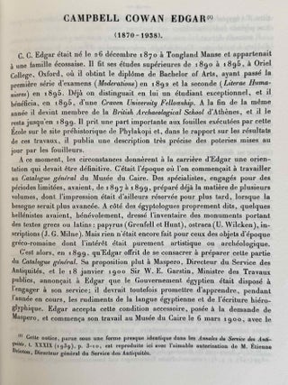 Zenon papyri. Catalogue G&eacute;n&eacute;ral du Mus&eacute;e du Caire and Publications de la Soci&eacute;t&eacute; Fouad Ier de Papyrologie. Volumes I to V (complete set).[newline]M14502-40.jpeg