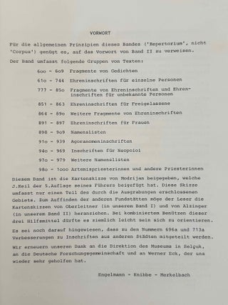 Die Inschriften von Ephesos. Teil 3. Nr. 600 - 1000 (Repertorium).