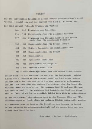 Die Inschriften von Ephesos. Teil 3. Nr. 600 - 1000 (Repertorium).