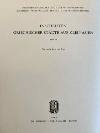Die Inschriften von Kios
